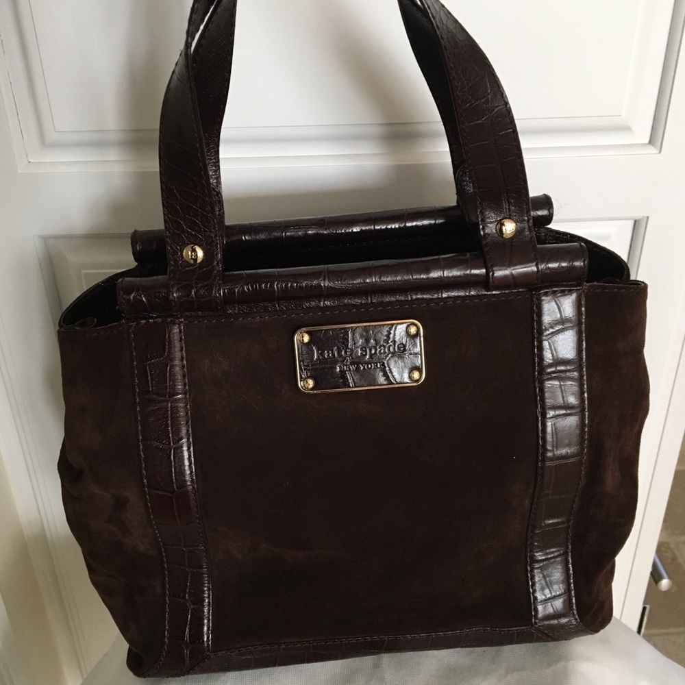 🌷Kate Spade brown suede hand bag🌷